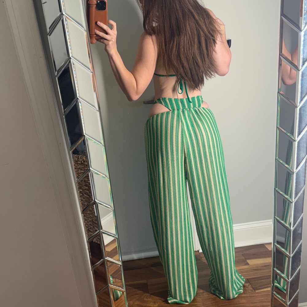 Green Striped Bikini Set - Picture 2 of 2